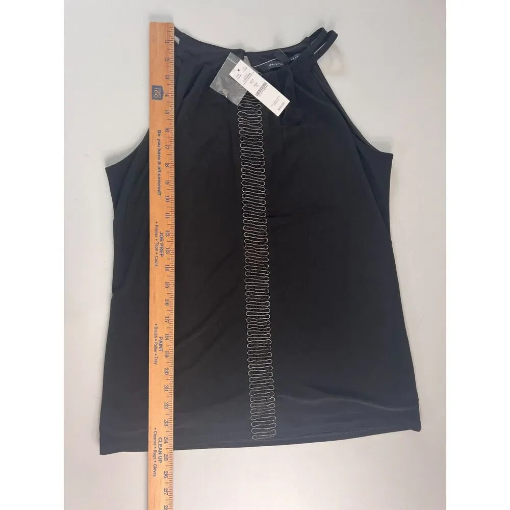 White House Black Market Ball Chain Mesh Date Top Sleeveless Women's S - NWT - Picture 11 of 12